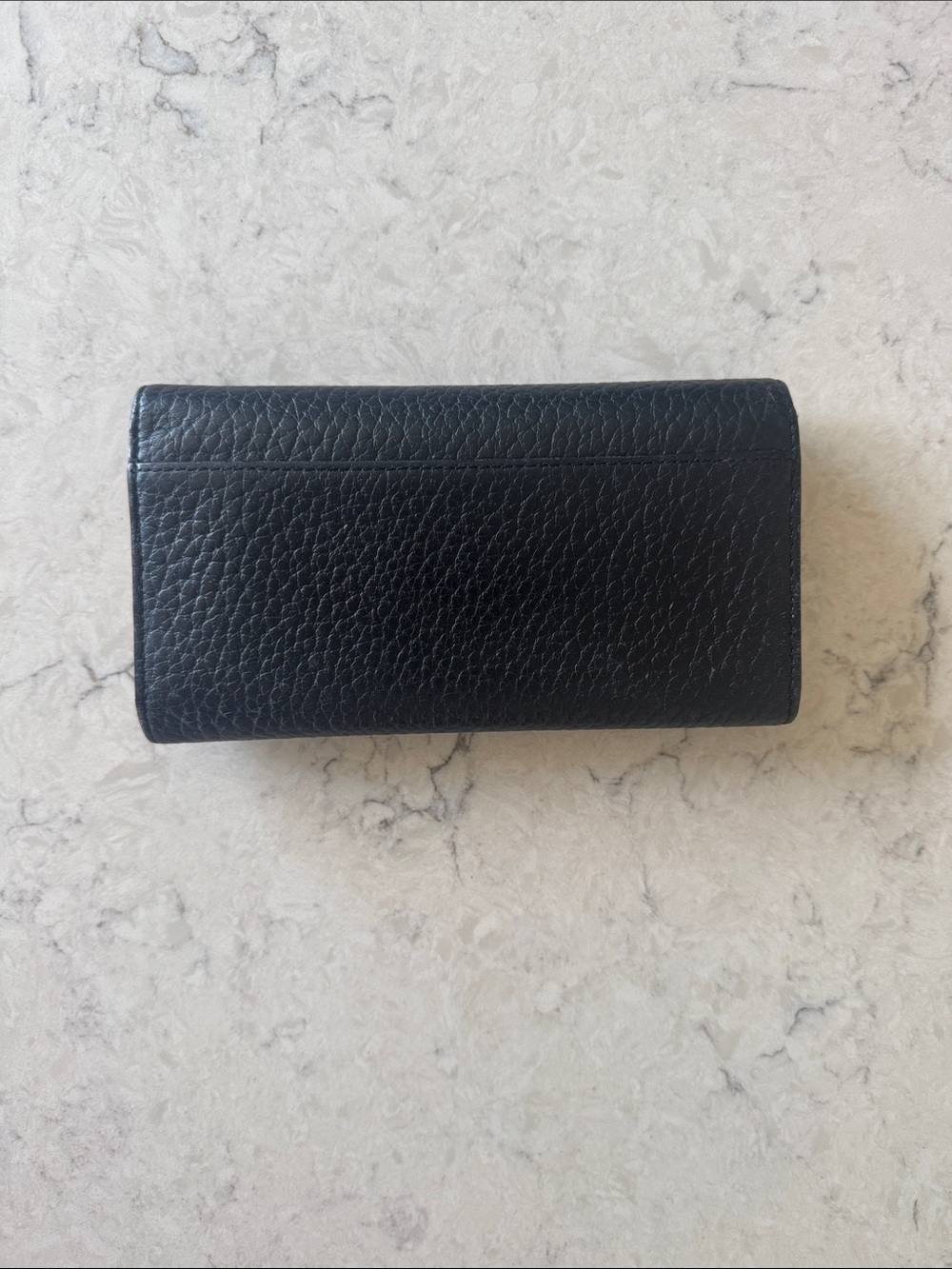 kate spade southport ave sandra black pebbled leather continental clutch - Picture 5 of 7